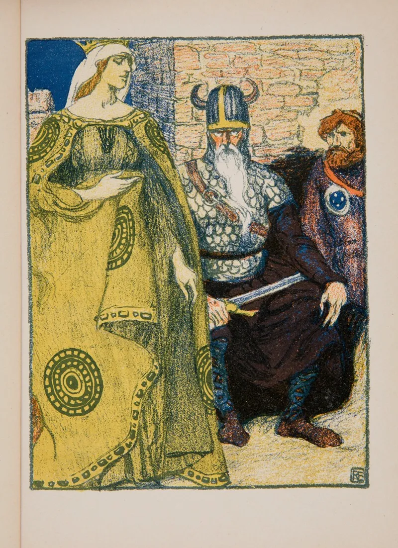 Lady And The Warriors by Robert Engels - Canvas Print