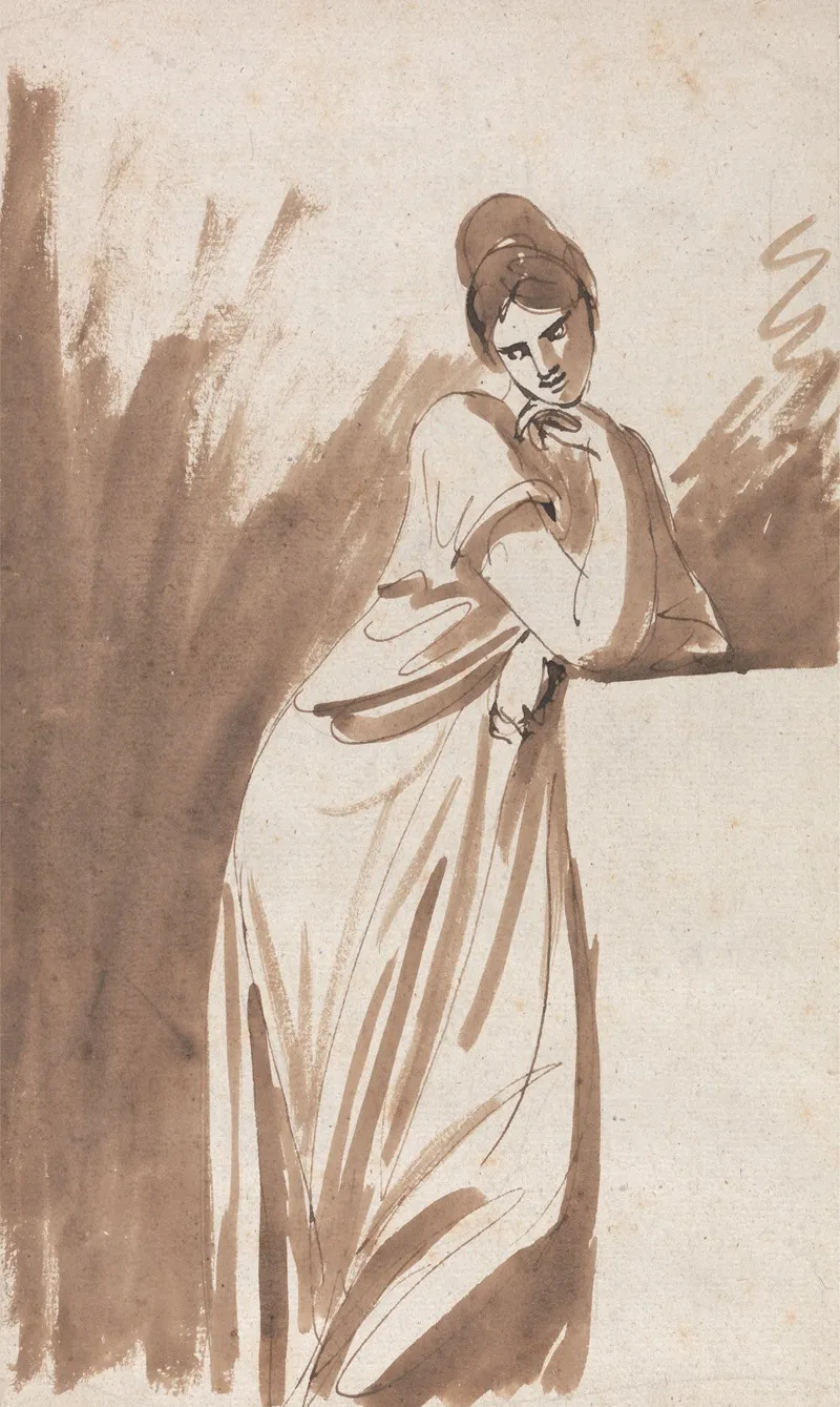 Lady Leaning On A Column
