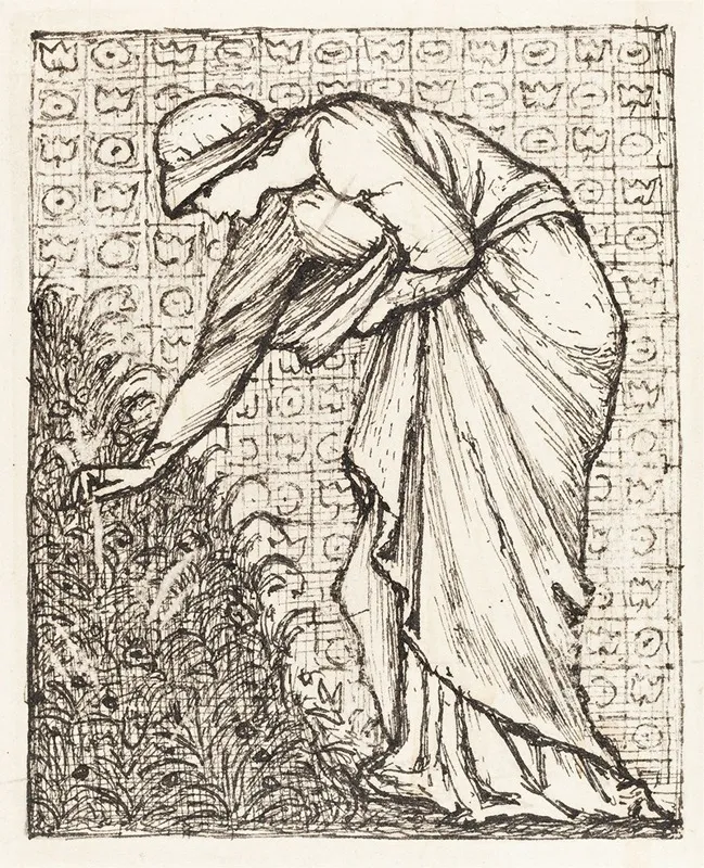 Lady Picking Flowers