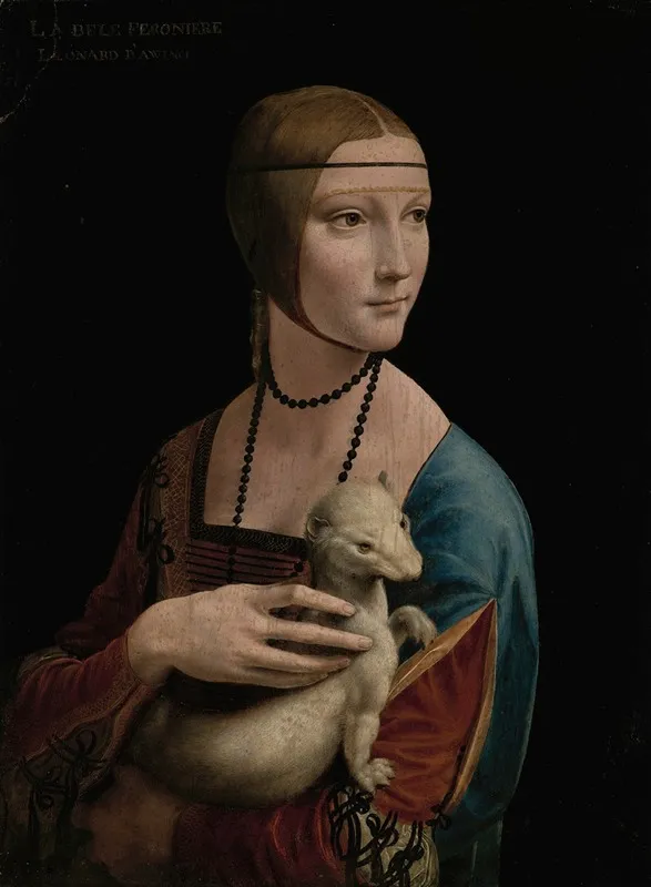Lady With An Ermine Portrait Of Cecilia Gallerani Ca 1473 1536 by Leonardo da Vinci - Canvas Print