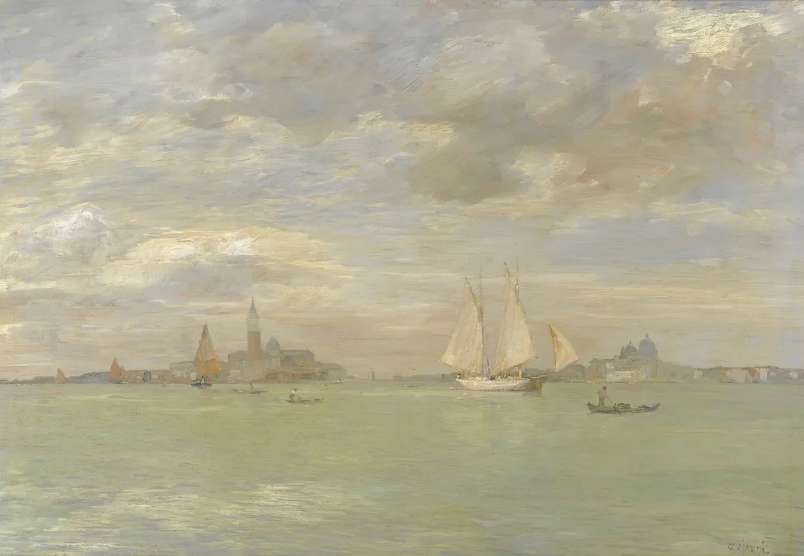 Laguna A Venezia by Guglielmo Ciardi - Canvas Print