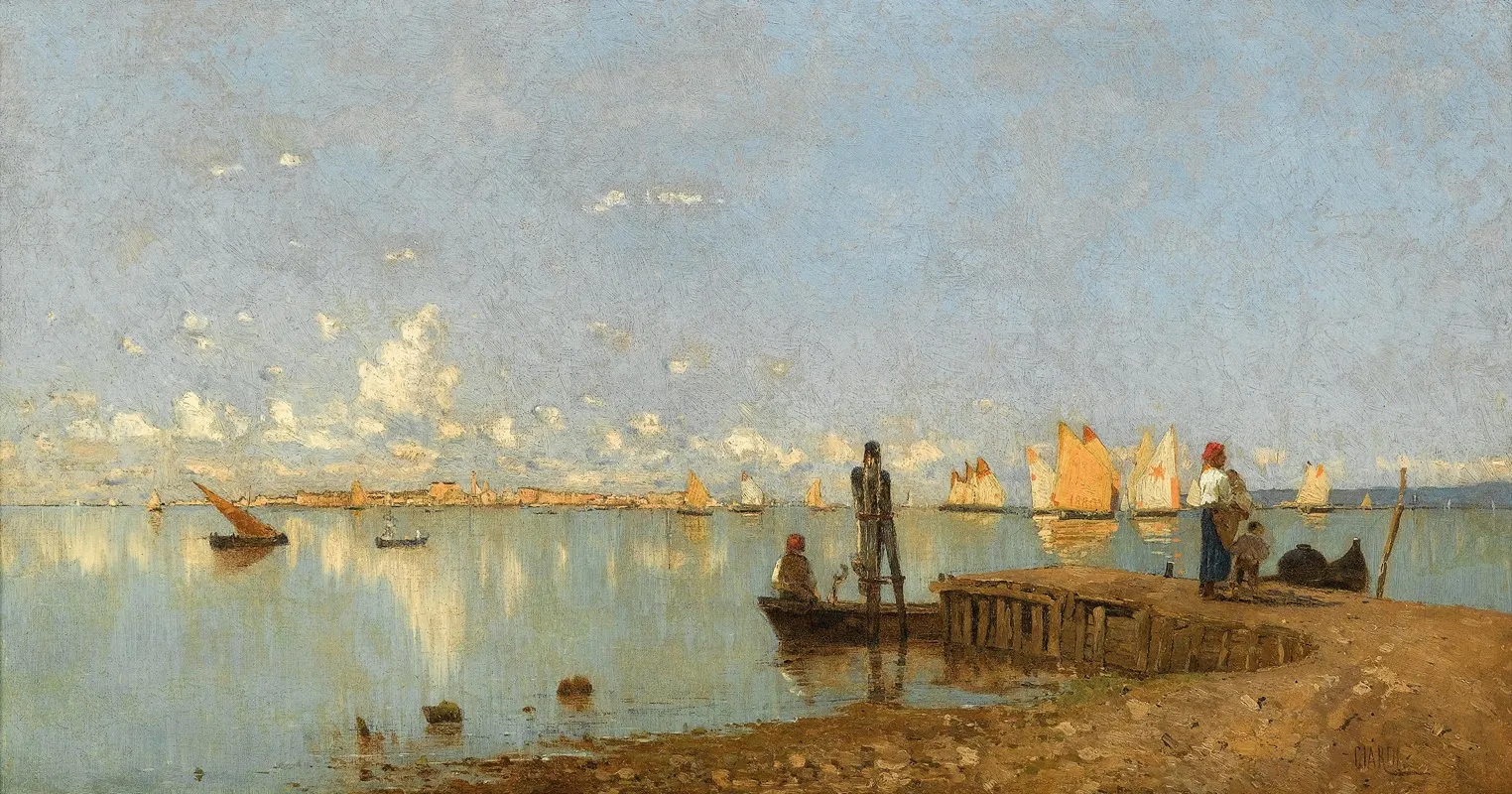 Lagune by Guglielmo Ciardi - Canvas Print