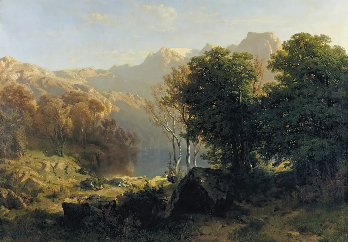 Lake Lucerne 2 by Alexandre Calame - Canvas Print