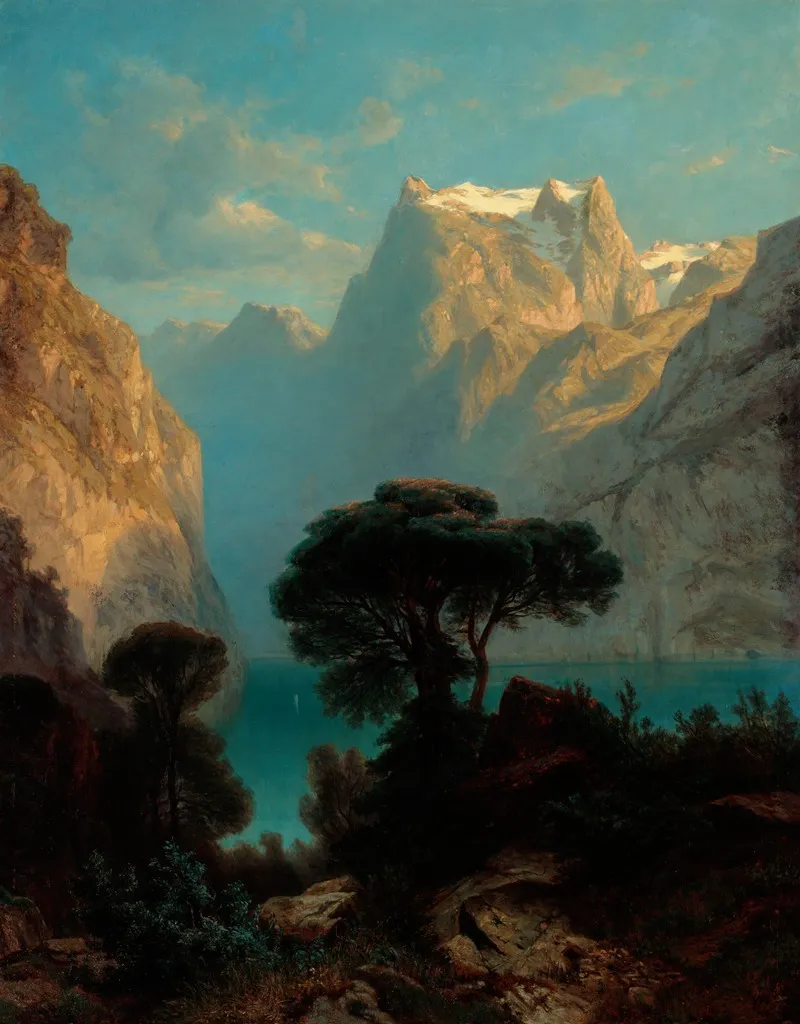 Lake Of Four Cantons by Alexandre Calame - Canvas Print
