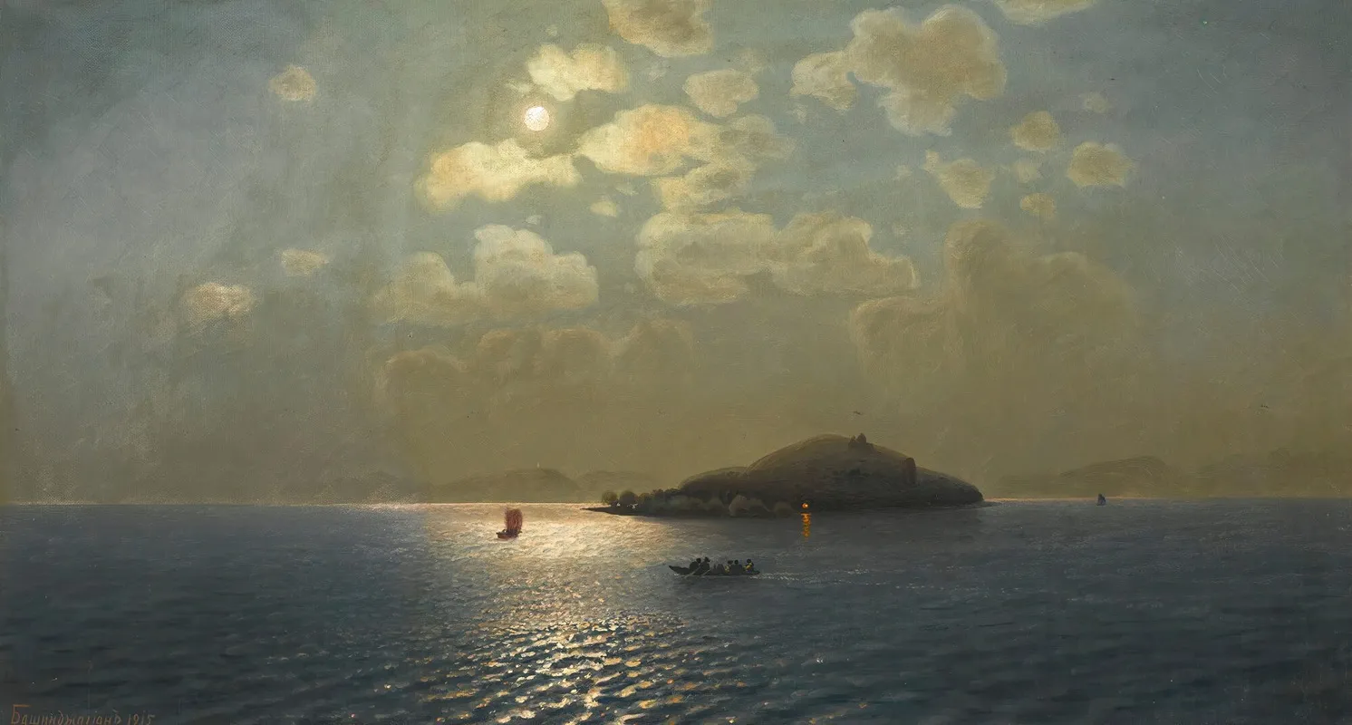 Lake Sevan In Moonlight