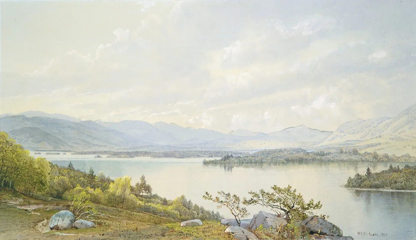 Lake Squam And The Sandwich Mountains by William Trost Richards - Canvas Print