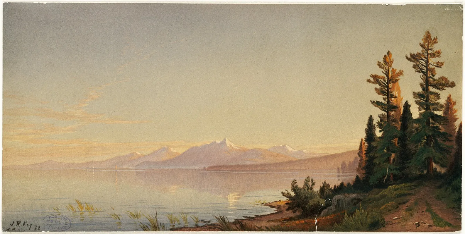 Lake Tahoe Looking Southwest by John Ross Key - Canvas Print