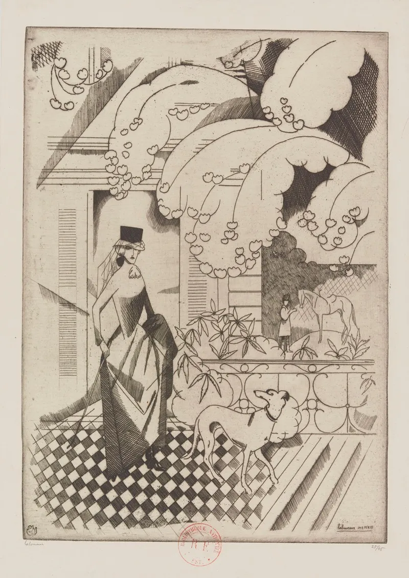 Lamazone Au Levrier by Jean-Émile Laboureur - Canvas Print
