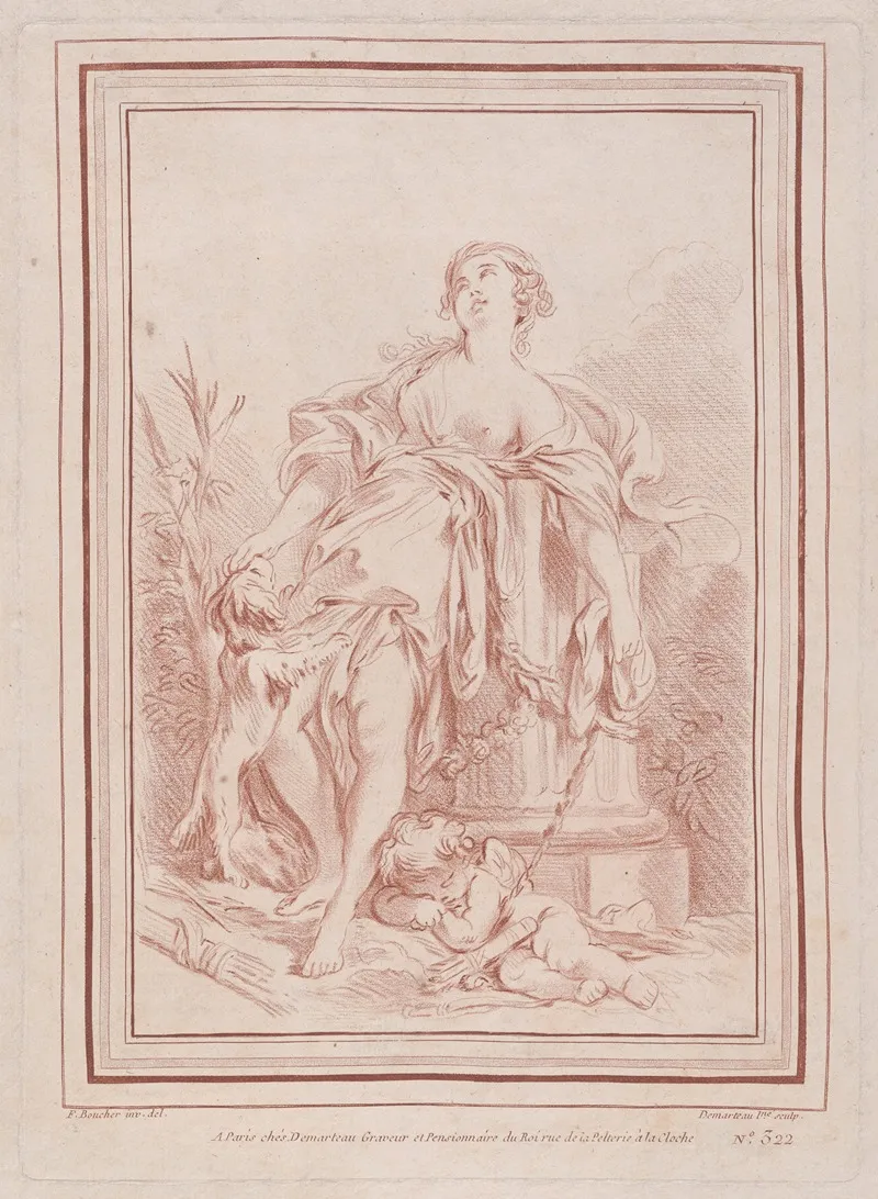 Lamour Enchaine Par Lamitie by Gilles Demarteau the Elder - Canvas Print