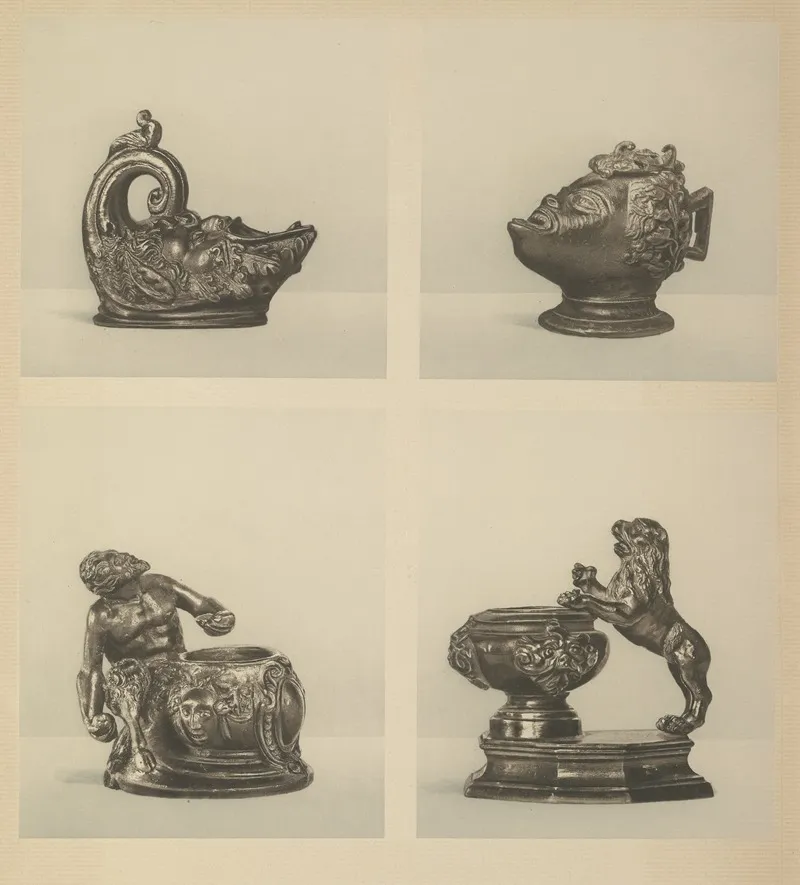 Lamp Formed As A Satyrs Head Lamp Formed As The Head Of A Negro Inkstand With Satyr Workshop Of Riccio Inkstand Italian Xvi Century by Wilhelm von Bode - Canvas Print