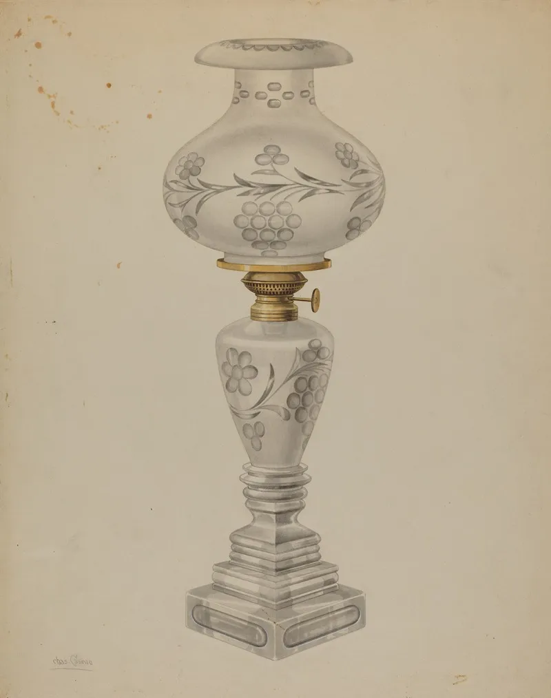 Lamp With Shade by Charles Caseau - Canvas Print