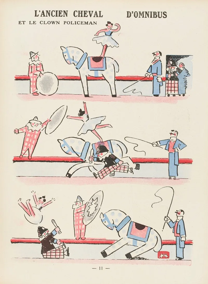 Lancien Cheval Et Le Clown Policemnan Domnibus