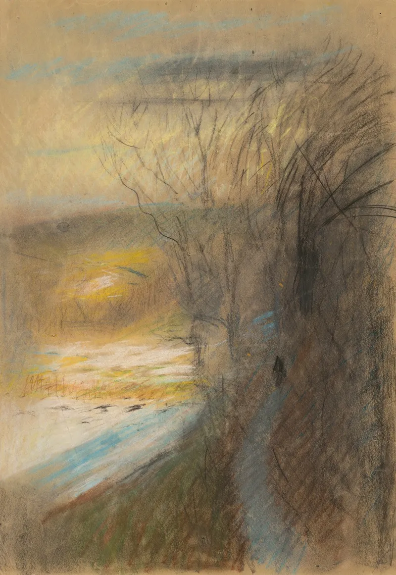 Landscape 102 by Ladislav Mednyánszky - Canvas Print