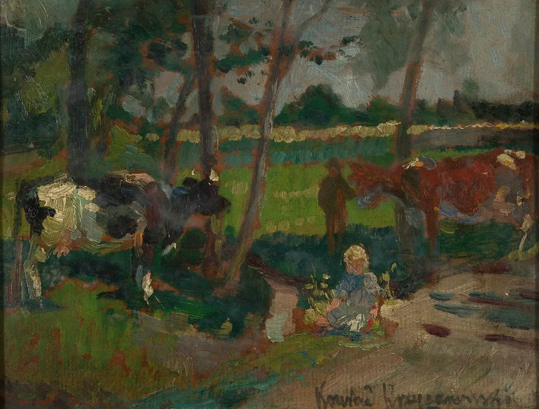 Landscape 283 by Konrad Krzyżanowski - Canvas Print