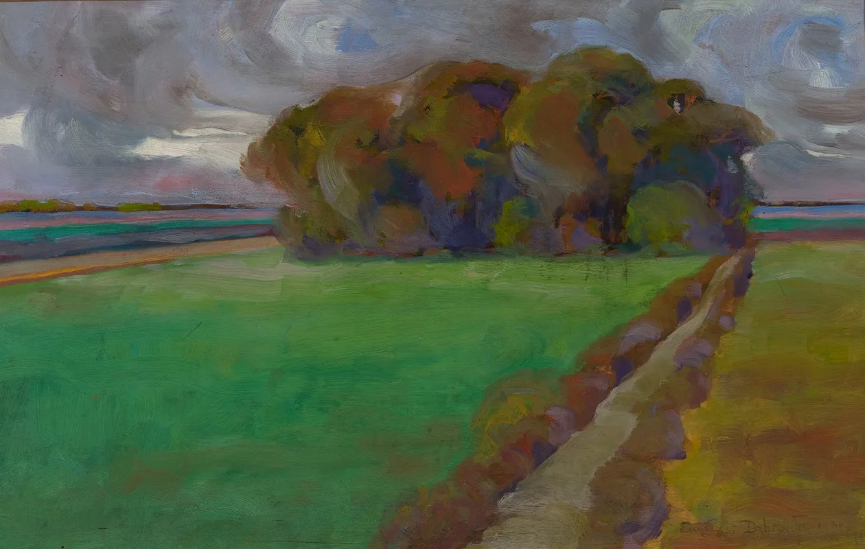 Landscape 505 by Eugeniusz Ludwik Dąbrowa-Dąbrowski - Canvas Print
