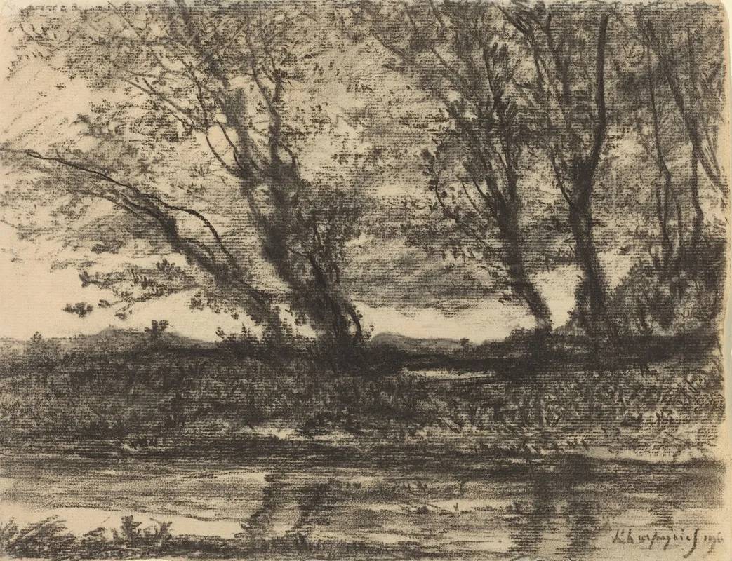 Landscape 53 by Henri-Joseph Harpignies - Canvas Print