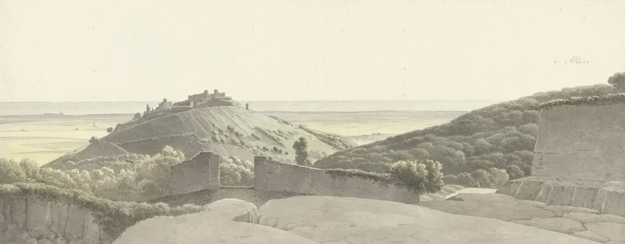 Landscape Around Albano Laziale by Josephus Augustus Knip - Canvas Print