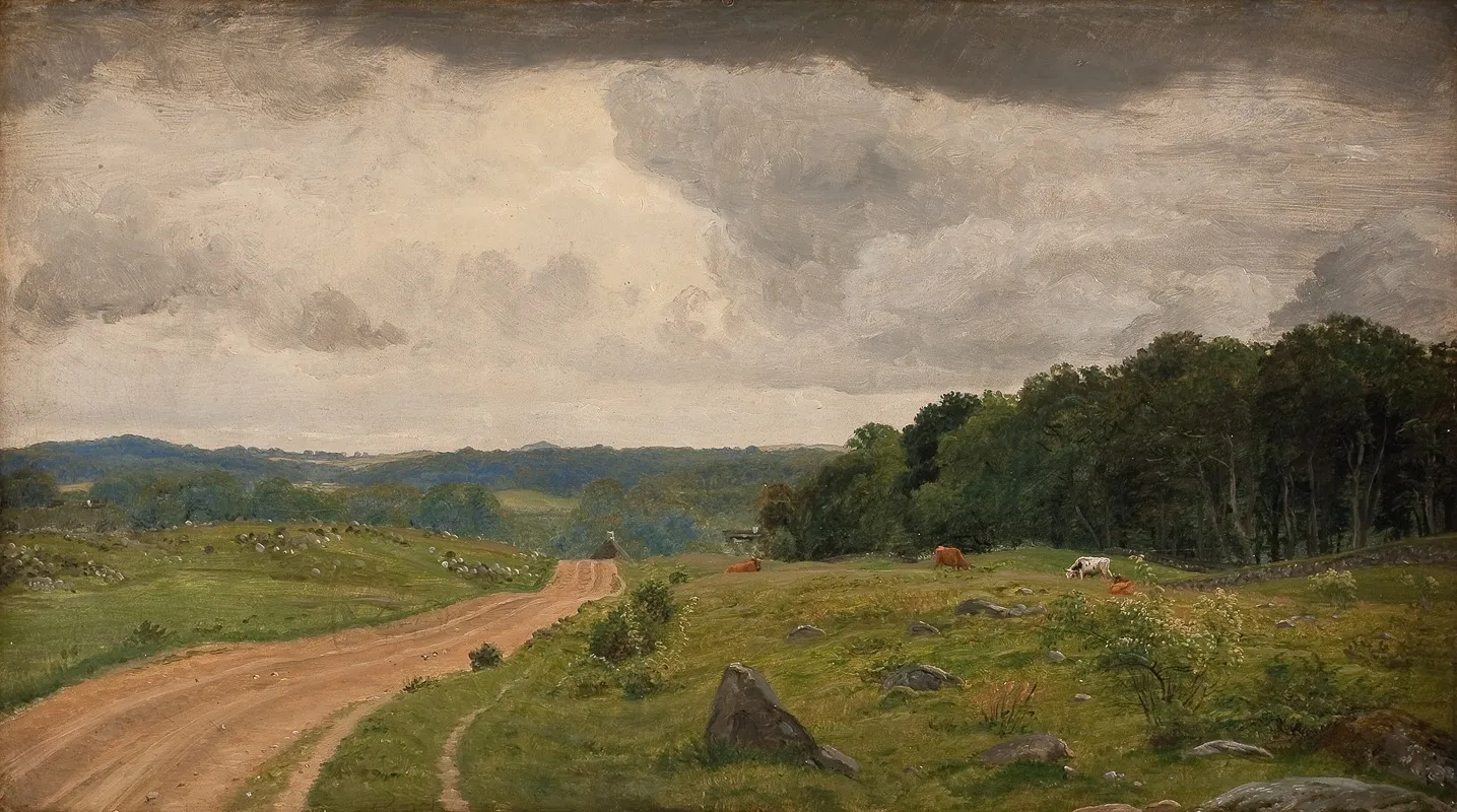 Landscape At Kongens Moller Sealand Afternoon Light by P. C. Skovgaard - Canvas Print