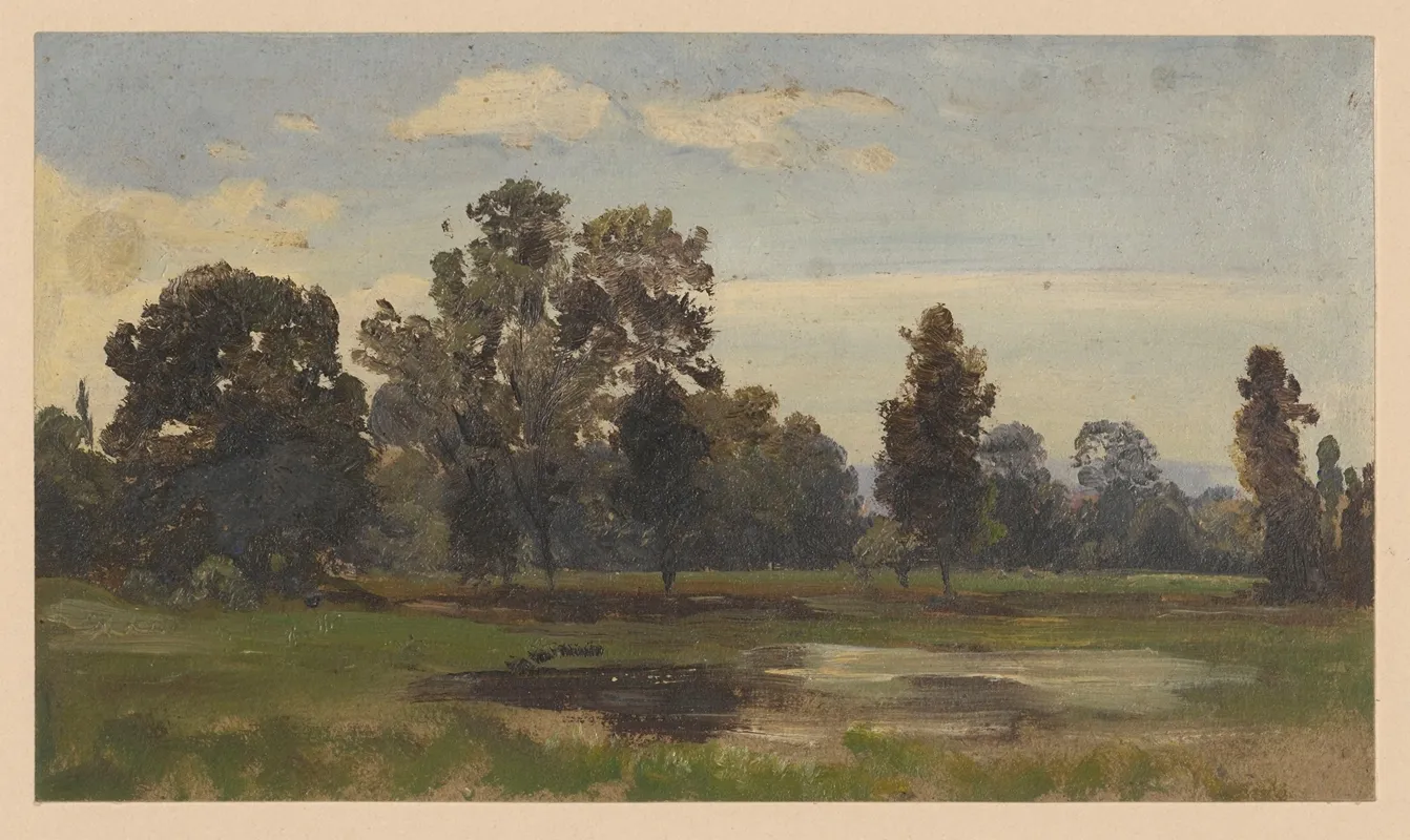 Landscape By The River Barycz by Adolf Dressler - Canvas Print