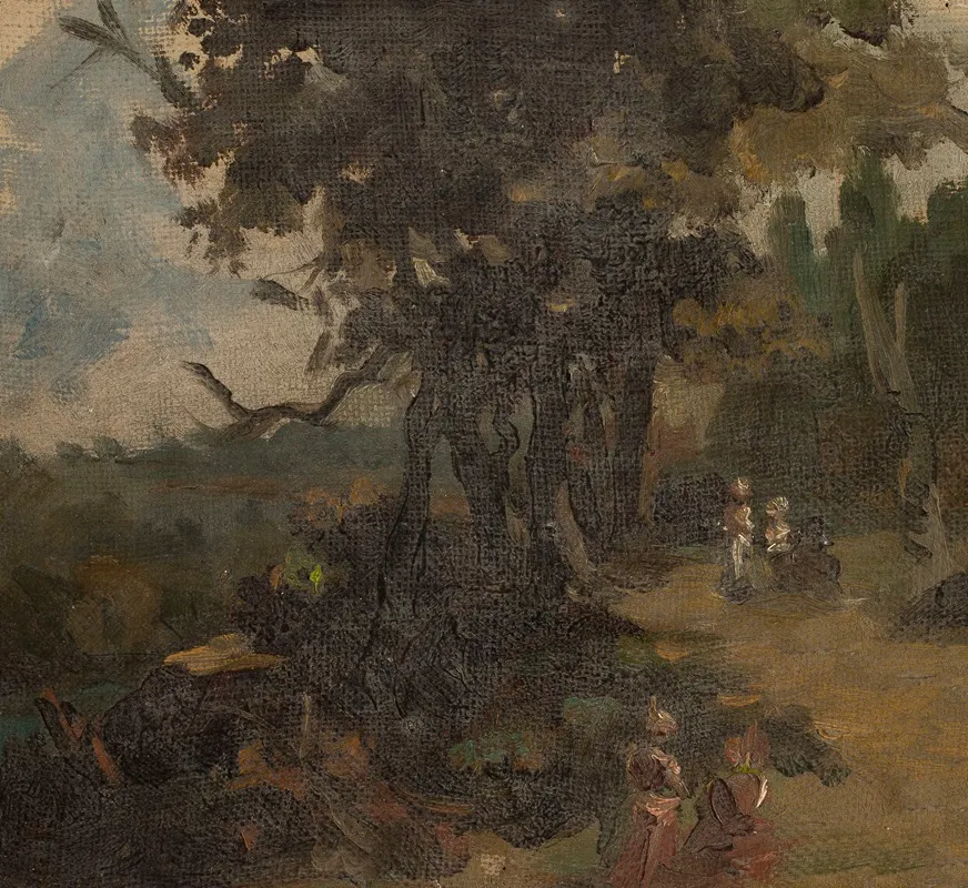 Landscape Fragment Sketch by Kazimierz Alchimowicz - Canvas Print