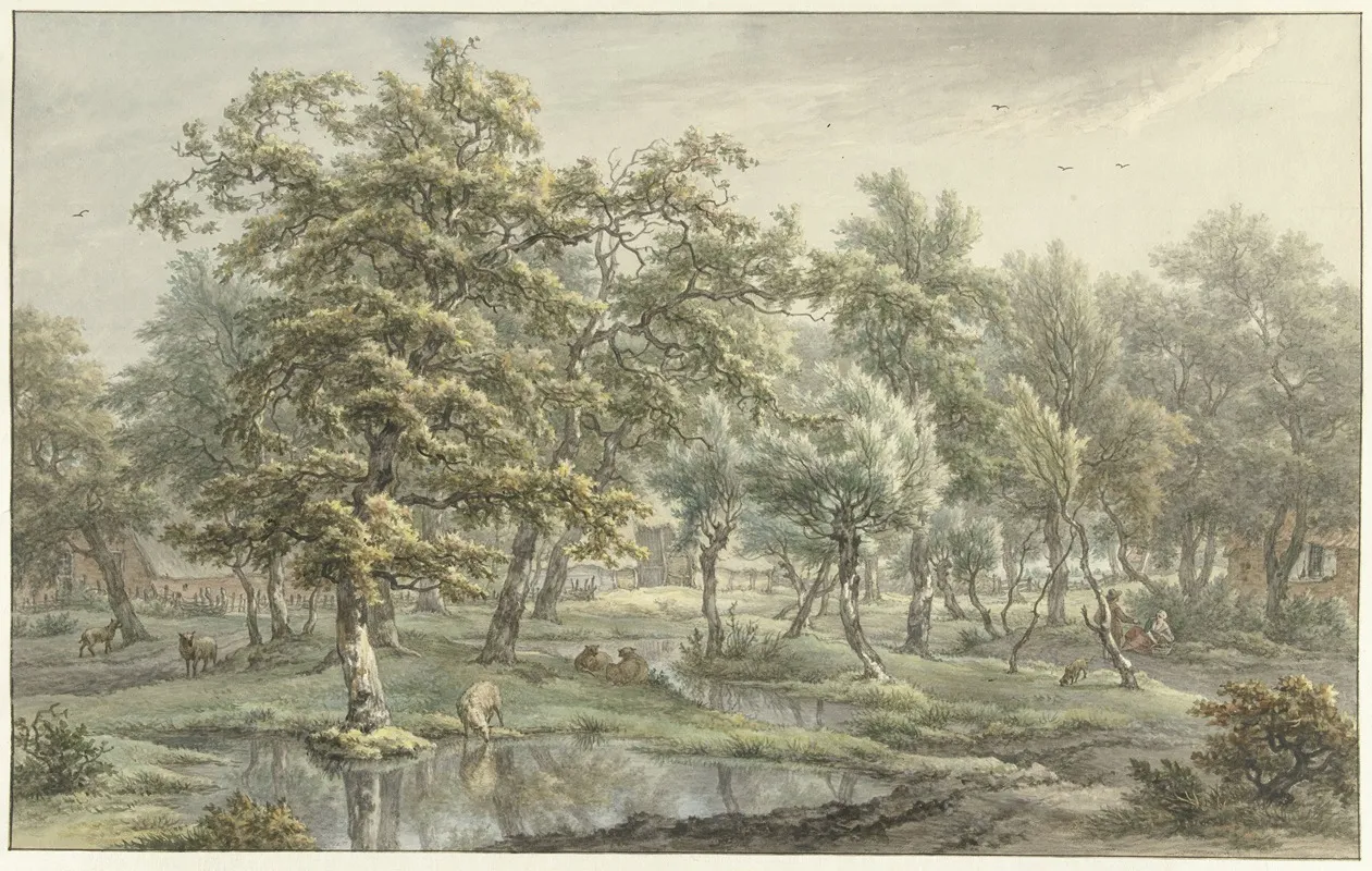 Landscape In Eext Drenthe Province by Egbert van Drielst - Canvas Print