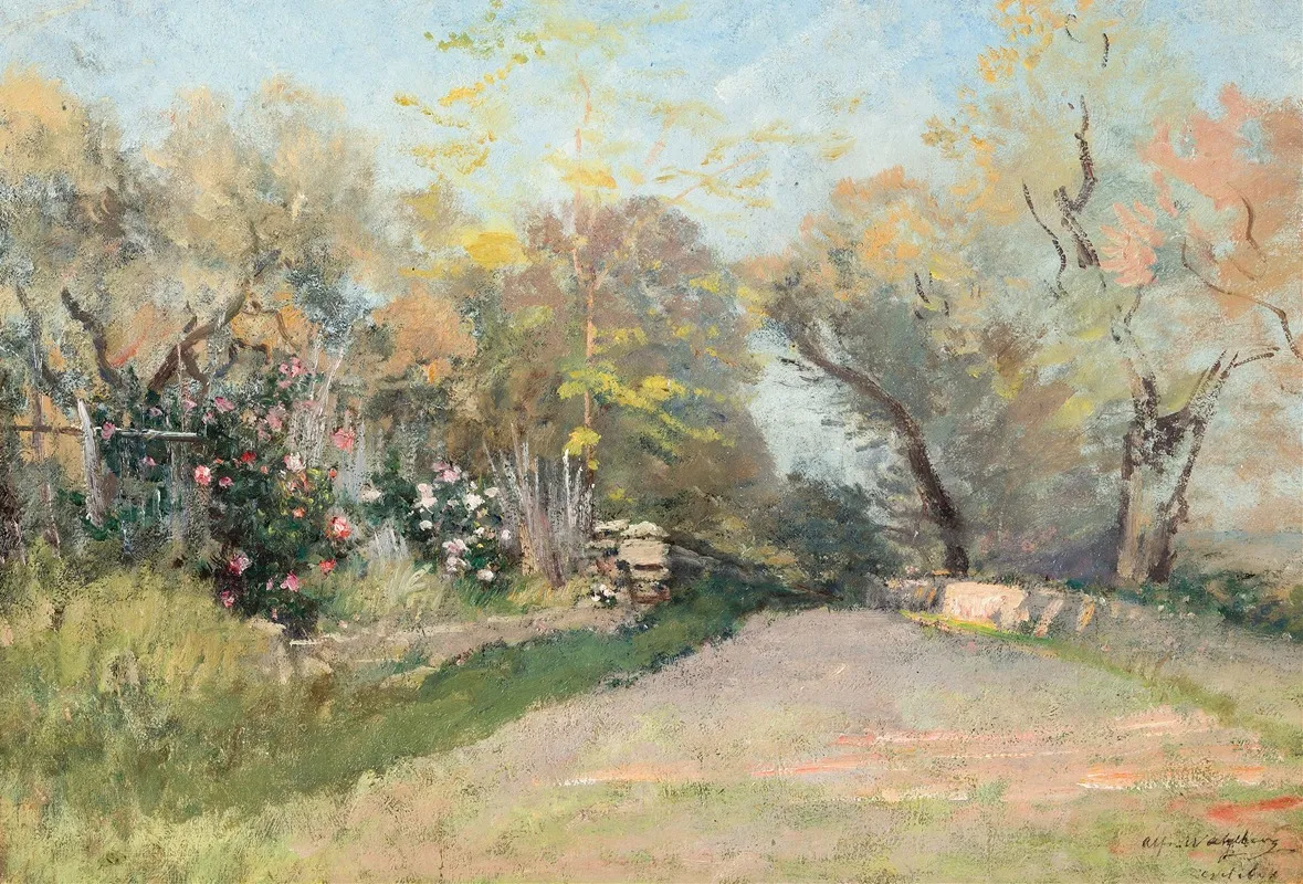 Landscape Near Antibes Study by Alfred Wahlberg - Canvas Print