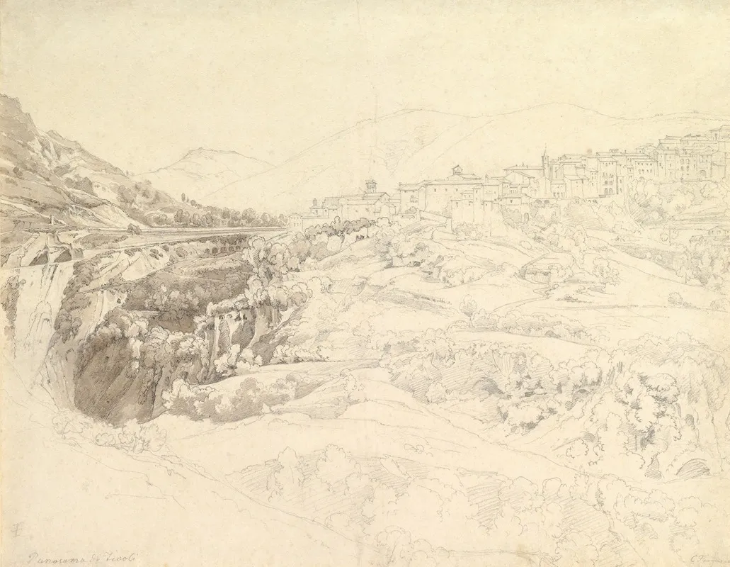 Landscape Near Tivoli 3 by Carl Ludwig Frommel - Canvas Print
