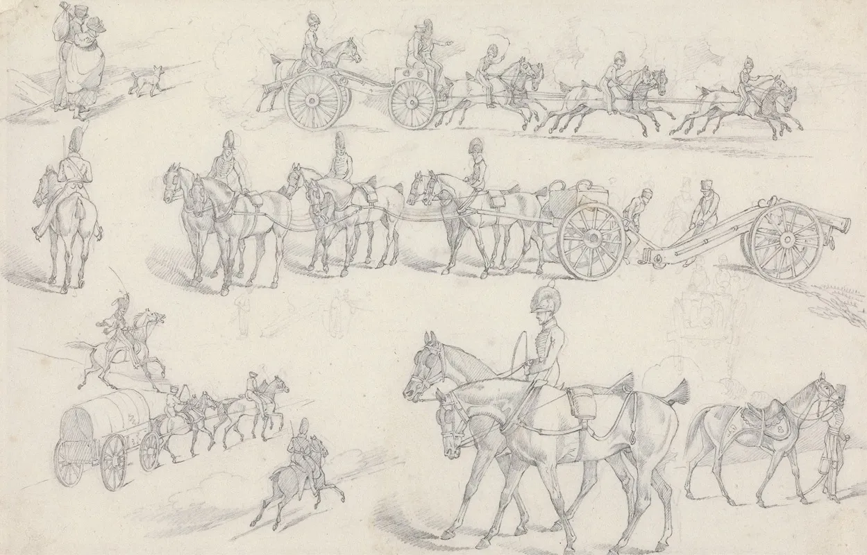 Landscape Scenery No 18 Scenes Of Horse Drawn Artillery Etc