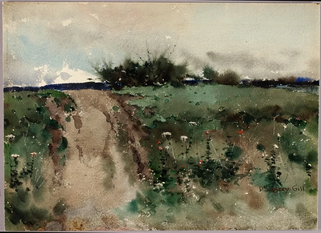 Landscape Sketch 2 by De Lancey Gill - Canvas Print