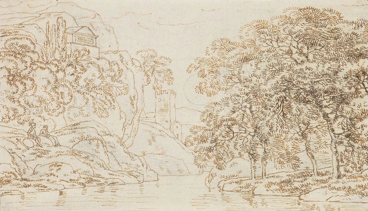 Landscape Study 25 by Franz Kobell - Canvas Print