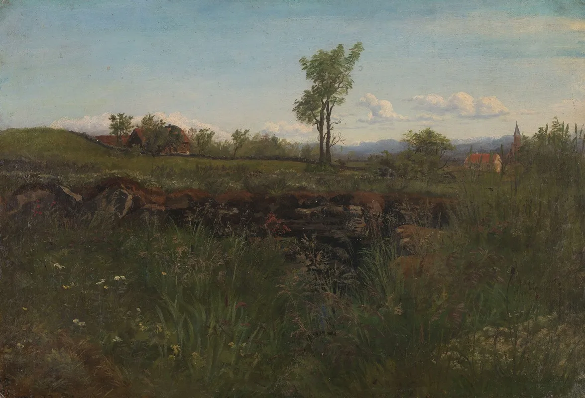 Landscape Study From The Environs Of Carlsruhe by Kitty Kielland - Canvas Print