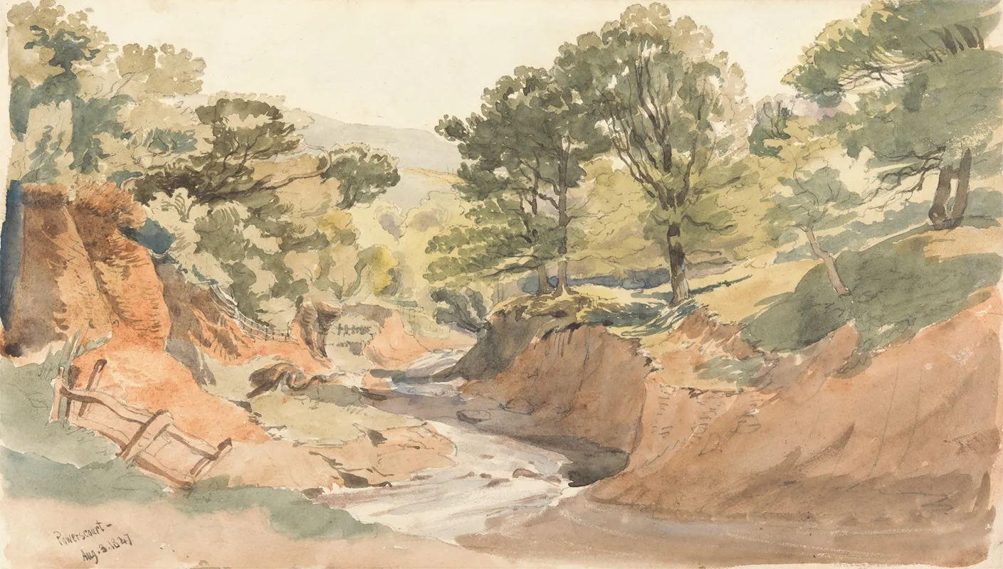 Landscape View At Powerscourt by Thomas Creswick - Canvas Print