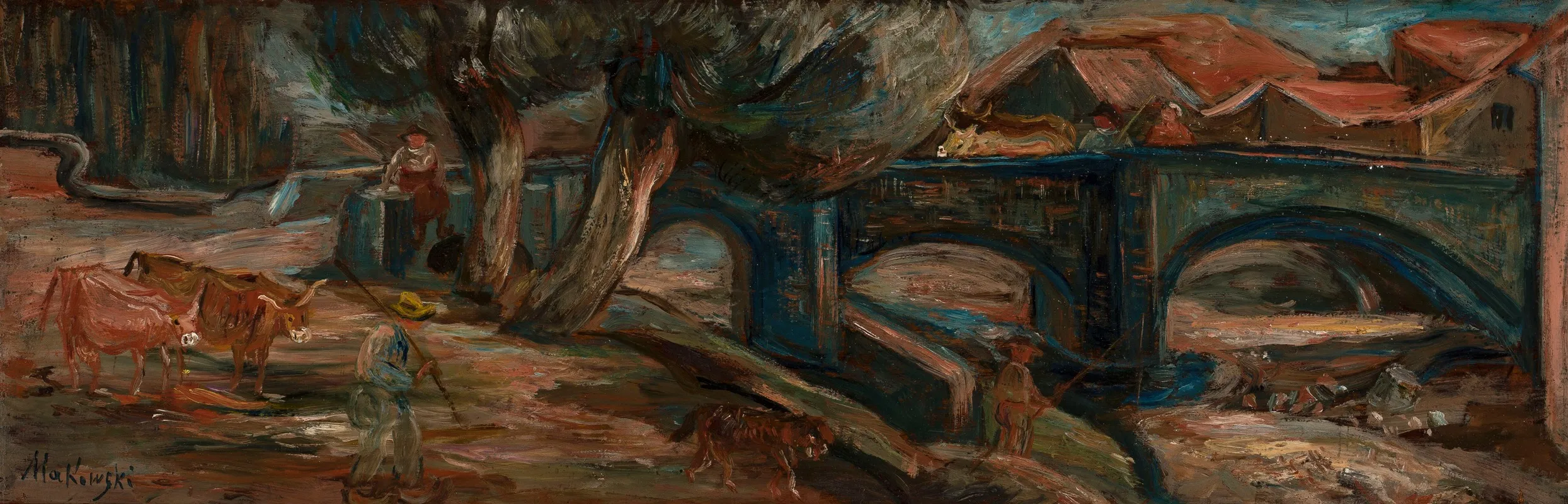 Landscape With A Bridge And Cows Espaly