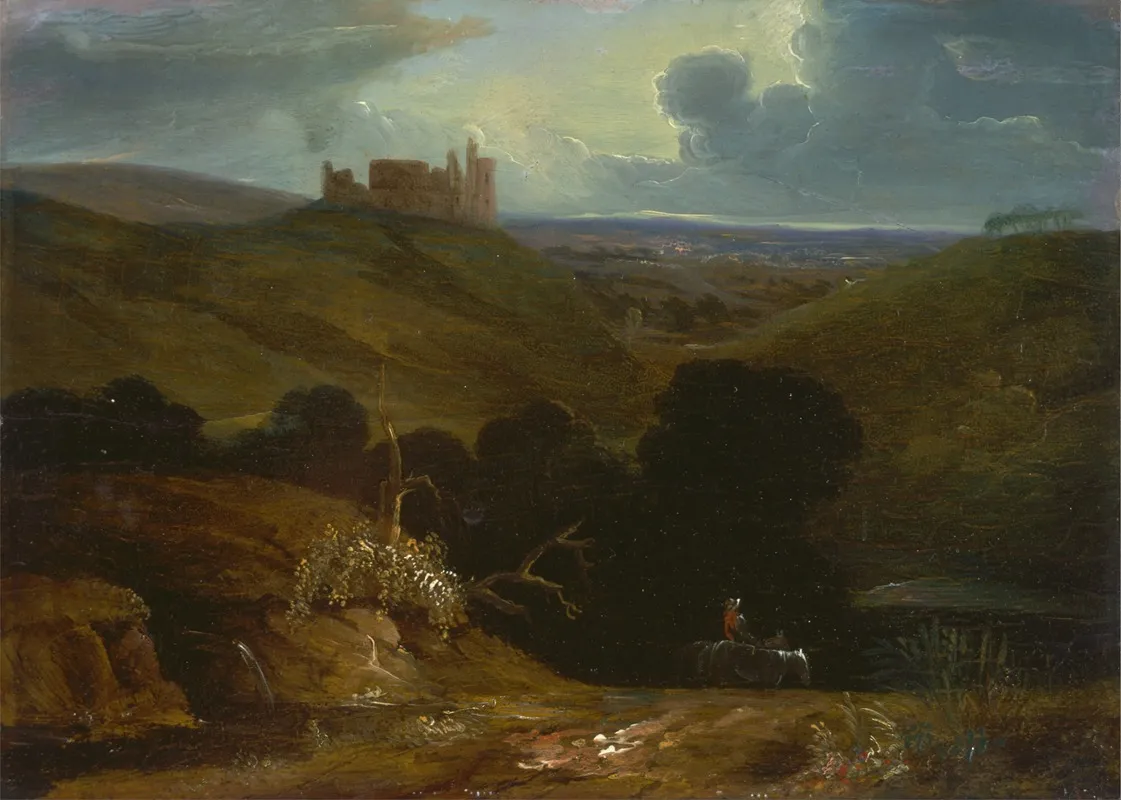 Landscape With A Castle by John Martin - Canvas Print