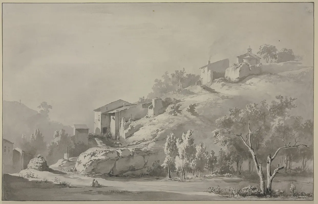 Landscape With A Chapel And Houses On A Mountainside by Jean-Jacques de Boissieu - Canvas Print