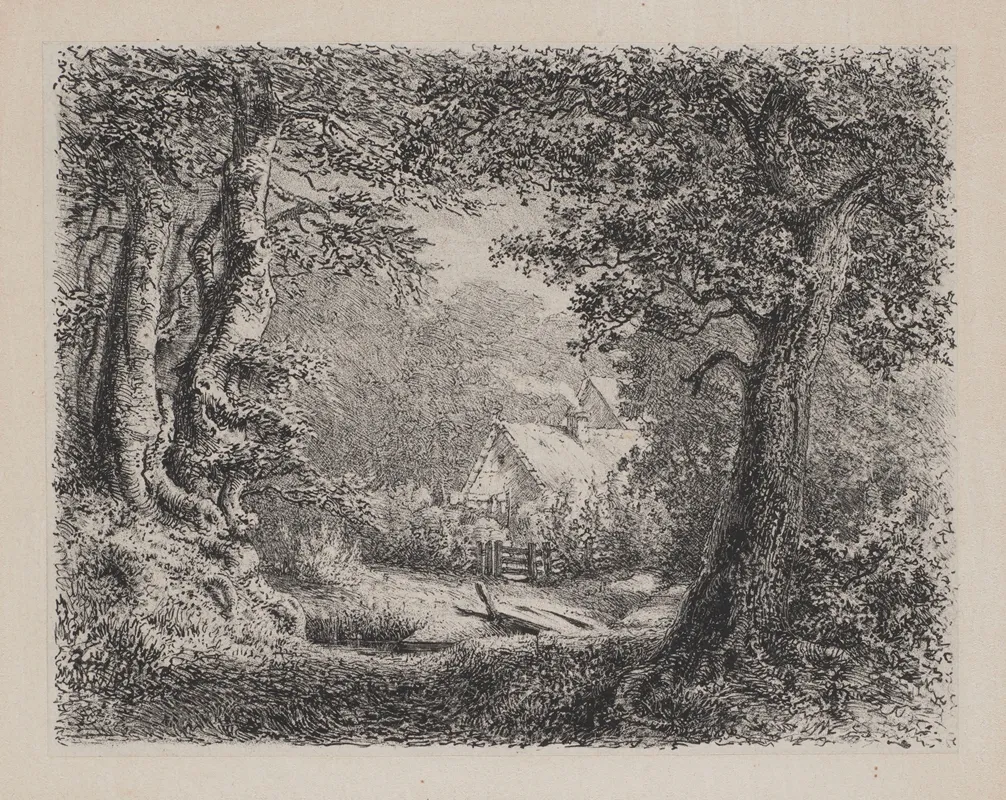 Landscape With A Country Cottage by Adolf Dressler - Canvas Print