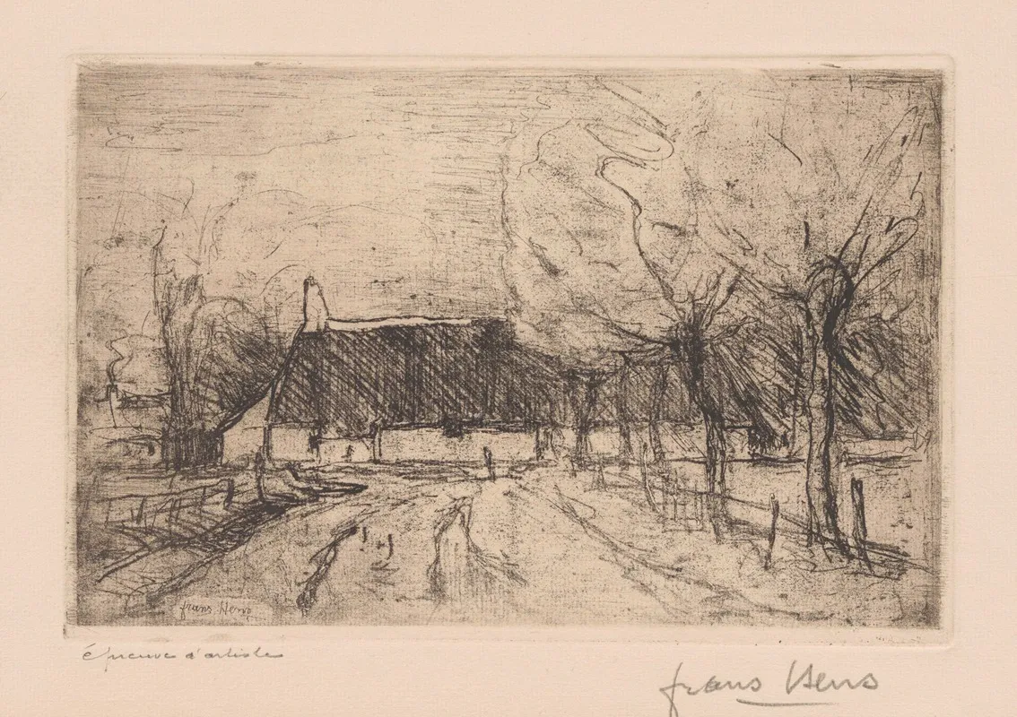 Landscape With A Farm 4 by Frans Hens - Canvas Print