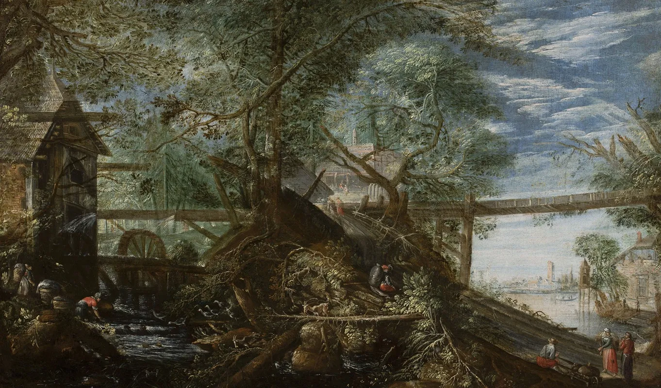 Landscape With A Mill 5 by Pieter Stevens - Canvas Print