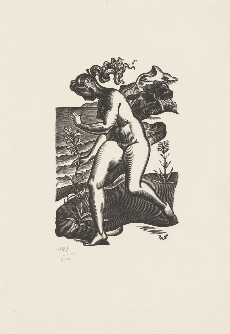 Landscape With A Naked Woman by Valentin le Campion - Canvas Print
