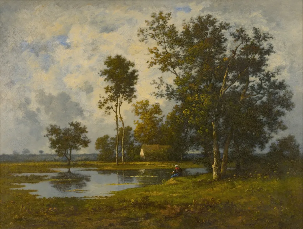 Landscape With A Quiet Pool by Leon Richet - Canvas Print