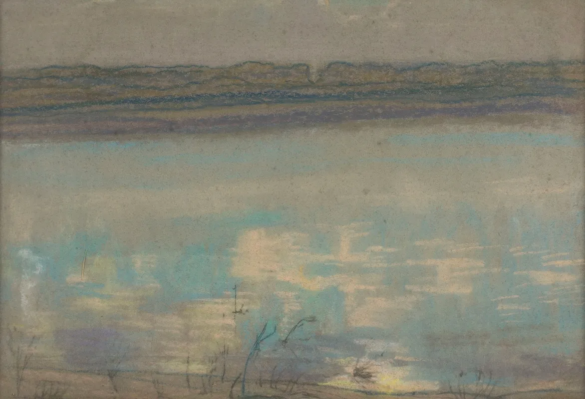 Landscape With A River 4 by Jan Rembowski - Canvas Print