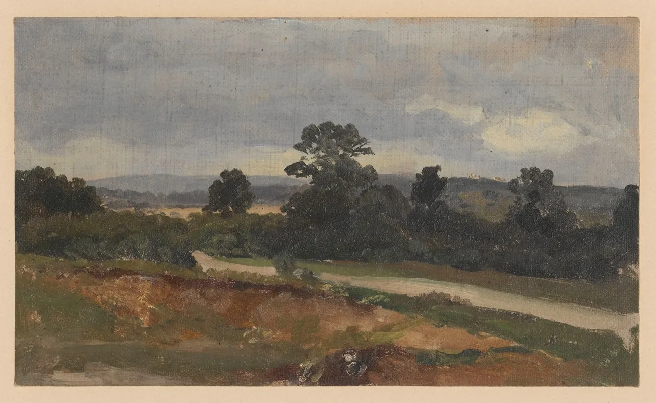 Landscape With A Road And Hills by Adolf Dressler - Canvas Print