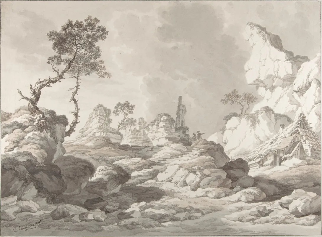 Landscape With A Ruin Near Modling by Jakob Matthias Schmutzer - Canvas Print