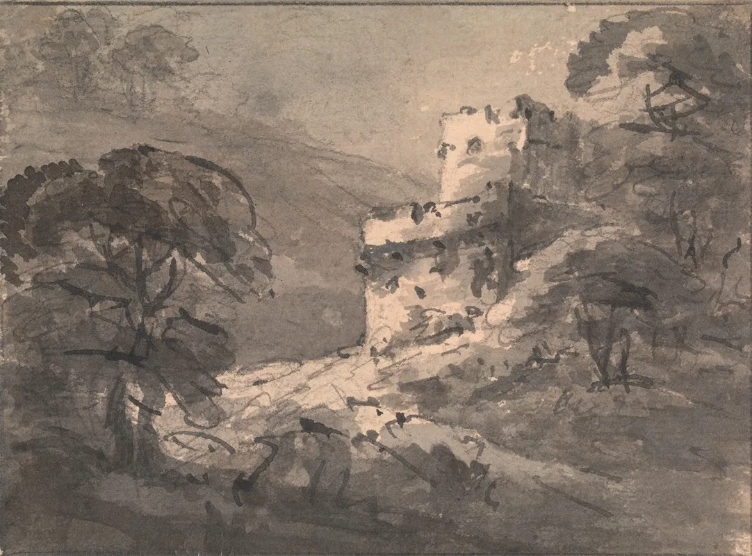 Landscape With A Ruined Castle On The Right