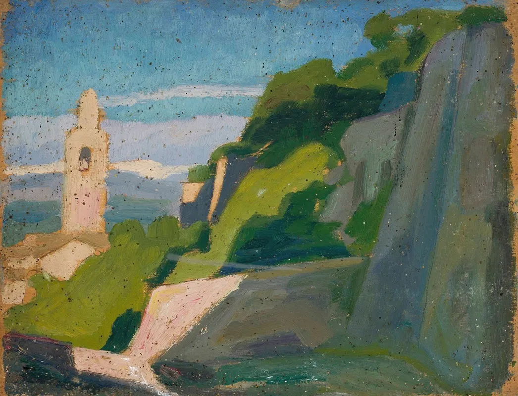 Landscape With A Shrine by Jan Rembowski - Canvas Print