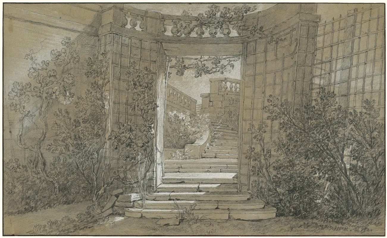 Landscape With A Staircase And A Balustrade