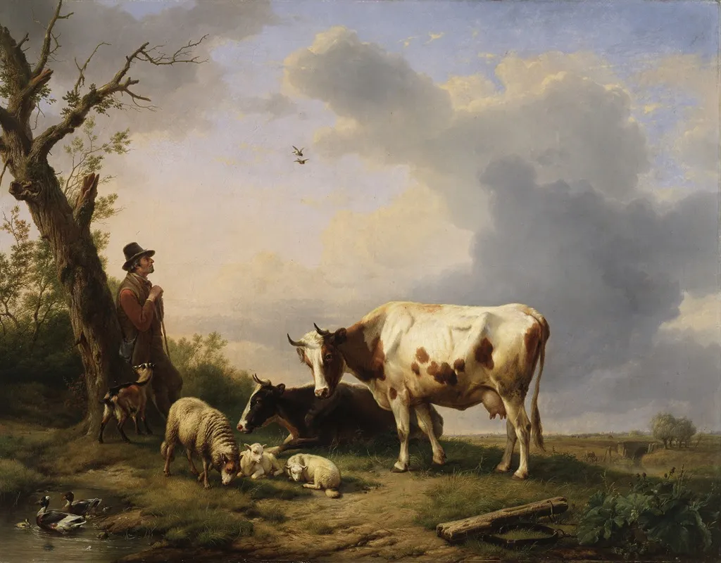 Landscape With Animals 6 by Eugène Joseph Verboeckhoven - Canvas Print