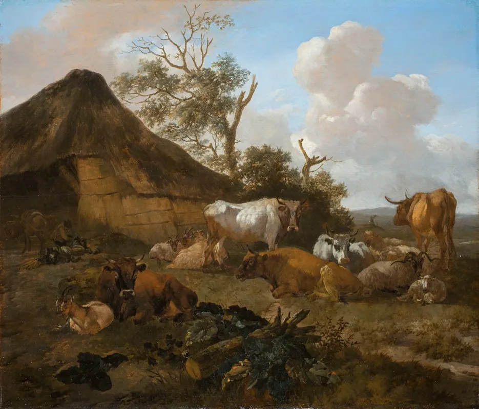 Landscape With Animals Resting