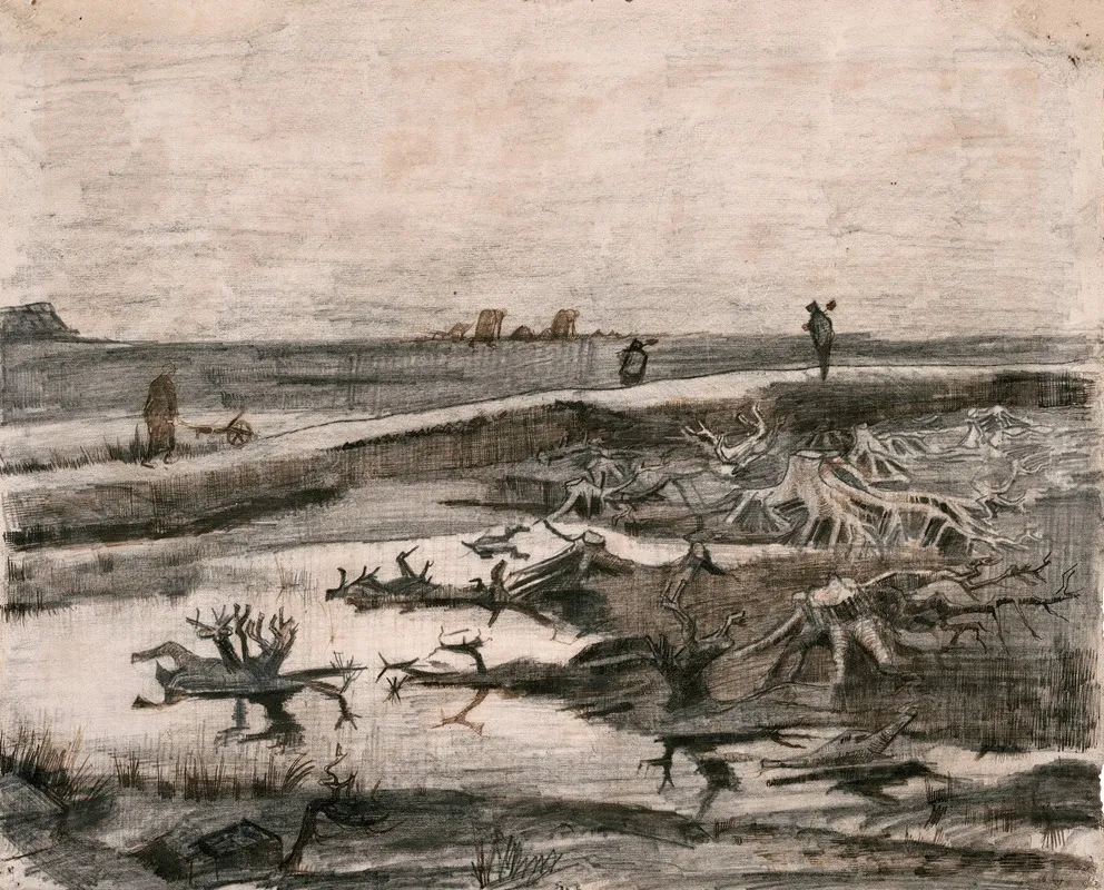 Landscape With Bog Trunks Travaux Aux Champs