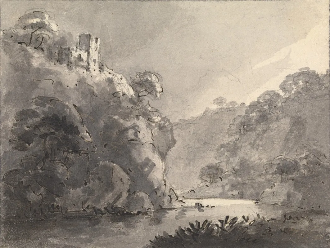 Landscape With Castle On A Hill At Left